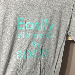 Gildan Gray Tee with Teal Graphic